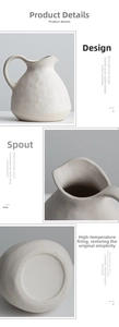 Detailed views of matte ceramic vase showing mouth texture, body shape, and bottom craft