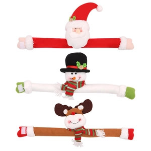 Christmas curtain buckles featuring Santa, Snowman, and Reindeer cartoon character designs