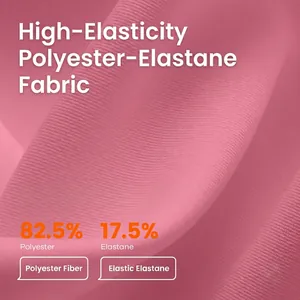 Tissu de veste de sport rose élastique en 82,5% polyester et 17,5% élasthanne doux