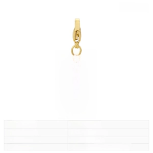 Detail of 17x15mm gold stainless steel LOVE heart paw pendant with lobster clasp
