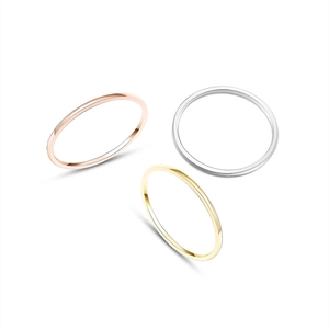 Minimalist square sugar titanium steel rings in rose gold, silver, and gold plating