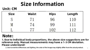 Size chart for slim fit cargo flare pants showing waist, hip, and length measurements