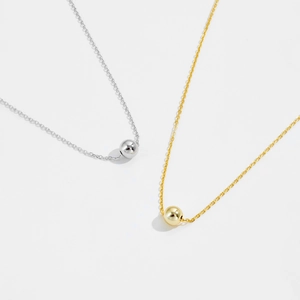 Minimalist 925 sterling silver sphere pendant necklaces in gold and silver finishes