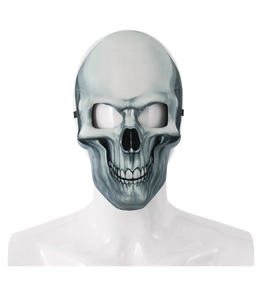 Detailed realistic skull mask with anatomical bone texture and black elastic headband