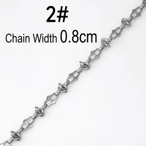 0.8cm wide stainless steel handmade link chain for DIY jewelry making accessories