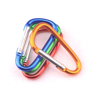 Colorful D-ring aluminum alloy carabiners for outdoor gear and keychains in four colors