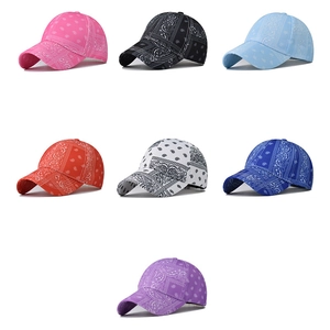 Classic paisley print baseball caps in seven different colors with curved brim design