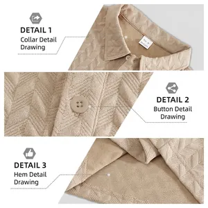 Beige textured knit polo shirt for men featuring a 100% polyester fabric and collar details