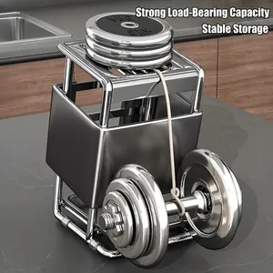 Heavy-duty stainless steel kitchen knife rack showing high load-bearing capacity and stability