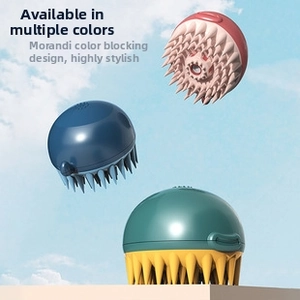 Silicone scalp massager brushes in Morandi color palette with ergonomic non-slip handle