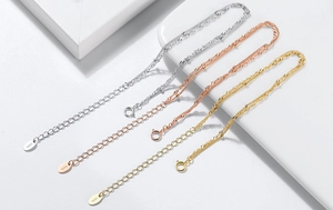 Detailed macro of S925 sterling silver double-layer bracelets in silver gold and rose gold