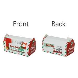 Christmas mailbox candy box with Santa Mail design showing front and back views