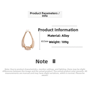 Detailed view of chunky golden mesh collar necklace with 63.5cm length and 109g weight