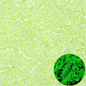 Luminous glow-in-the-dark glass seed beads for DIY jewelry making and craft projects