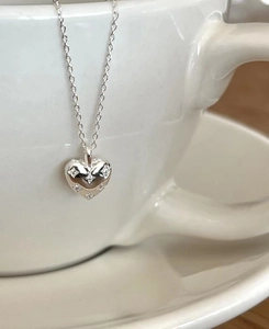 Collier Pendentif Coeur en Argent Sterling 925 Pour Femme Plaqué Or Argent Strass Style INS Bijoux De Mode Cadeau