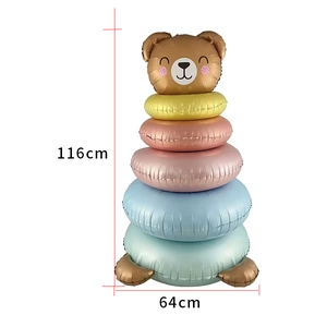 Stehender Teddybär Folienballon für Kindergeburtstage, bunte Dekoration, 116cm hoch