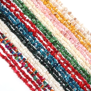 Natural irregular shell gravel stone beads in various colors for DIY jewelry making