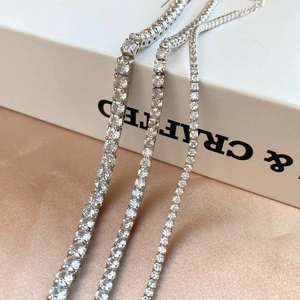 Elegant S925 sterling silver tennis bracelets with round zircons in three different widths
