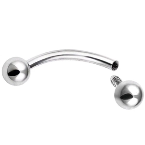 G23 Titanium Curved Barbell Piercing Eyebrow Ring Internally Threaded Ball Spike Ends Minimalist Body Jewelry