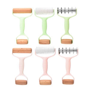 6-piece wooden rolling pin set with lattice cutters and dough docker tools