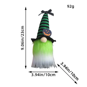 Mini Halloween gnome wizard plush with pumpkin decor, size 9.06 inches high for party decor