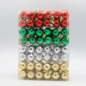 Set of 48 mixed color Christmas ball ornaments in red, green, silver, and gold colors