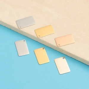 Pendentifs rectangulaires en métal argent, or et or rose pour la création de bijoux DIY