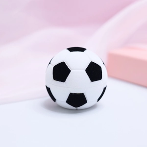Creative soccer ball shaped velvet jewelry box for rings and small stud earrings