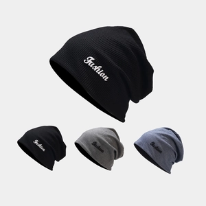 Bonnet Slouchy Beanie En Tricot Gaufré Avec Broderie Lettres Fashion Hiver Chaud Coupe-vent Décontracté Adulte