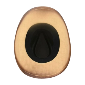 Classic straw western cowboy hat with intricate weave pattern and internal sweatband detail
