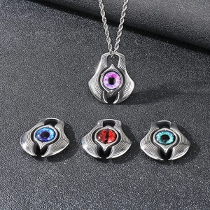 Collana Con Ciondolo Malocchio Punk Vintage Acciaio Inossidabile Gotico Retrò Gioielli Con Occhio Realistico Per Uomini Donne