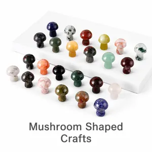 Mini Fungo Pietra Naturale Cristallo Agata Lucidato Piccoli Ornamenti Da Scrivania Gioielli DIY Charms Misti Colorati