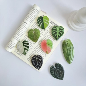 Creative Simulation Plant Leaf Phone Grip Stand Heart Shaped Monstera Pattern Telescopic Folding Mobile Phone Holder Support