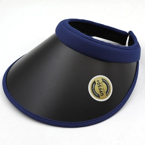 Visière de soleil bleu marine à dessus ouvert avec protection UV UPF 50+ pour femme