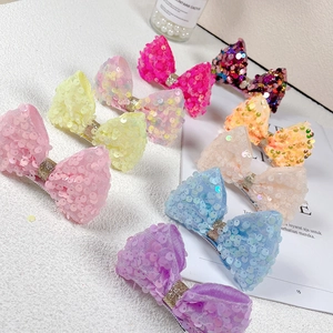 Sequin Bow Hair Clips For Girls Glitter Sparkly Mesh Tulle Voluminous Hairpins For Party Daily Performance