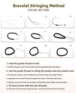 Step-by-step DIY tutorial for beading cinnabar bracelets with elastic cord and needle
