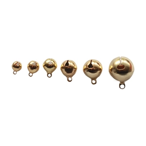 Polished gold round bells in six sizes for jewelry making and pet collars