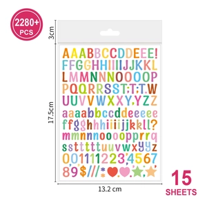 Colorful alphabet sticker set with 2280 pieces for scrapbooking and DIY decoration