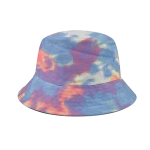 Tie Dye Bucket Hat Cotton Foldable Sun Protection Outdoor Hip Hop Style Unisex