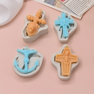 Stampi in silicone a forma di croce per pasticceria fai-da-te e argilla di Halloween