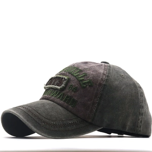 Casquette de baseball vintage en coton délavé avec broderie 3D et effet usé