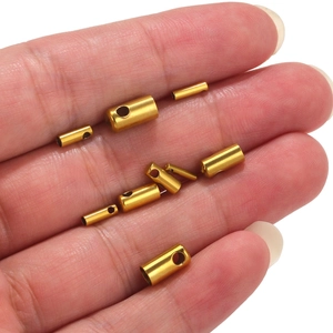 Golden stainless steel snake head crimp bead connectors for DIY jewelry making
