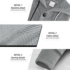 Sweat à capuche gris pour homme avec détails du tissu texturé en polyester et élasthanne