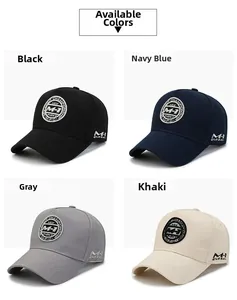 Detailed four-color collage of large size cotton baseball caps with M-1 Global embroidery