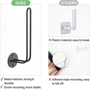 L-shaped metal hat rack detail showing screw mounting for stability versus plastic hooks