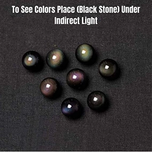 Natural 16mm obsidian beads necklace showing rainbow sheen effect under indirect light