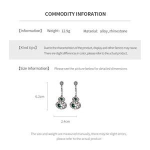 Detailed size specifications of hollow gourd earrings featuring dimensions and weight