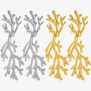Coral Branch Stud Earrings 304 Stainless Steel Exaggerated Hip Hop Tree Branch Drop Earrings For Women Elegant Jewelry