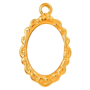Minimalist 304 stainless steel necklace with white shell oval pendant in gold finish