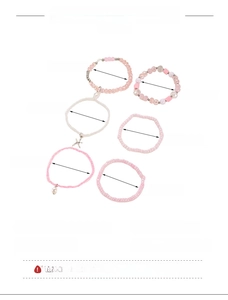 Tabella taglie per set 6 bracciali di perline rosa con ciondolo a forma di stella